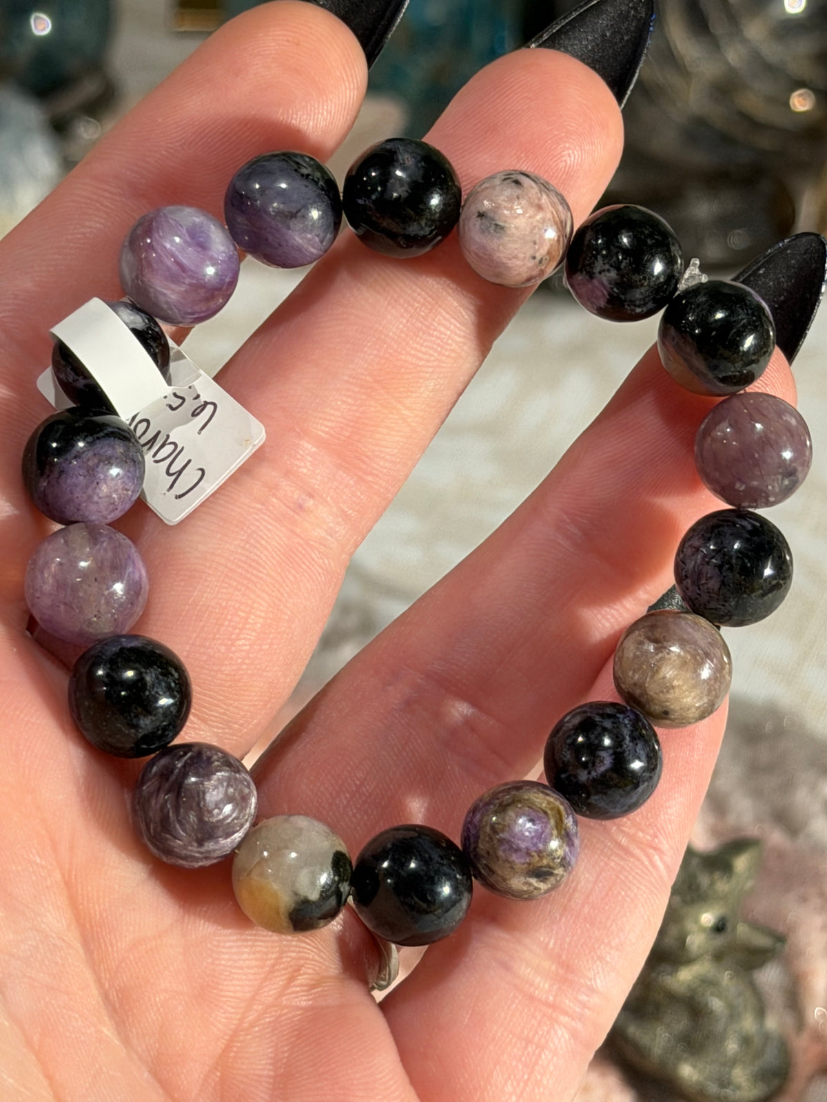 Charoite 6.5-inch stretchy bracelet