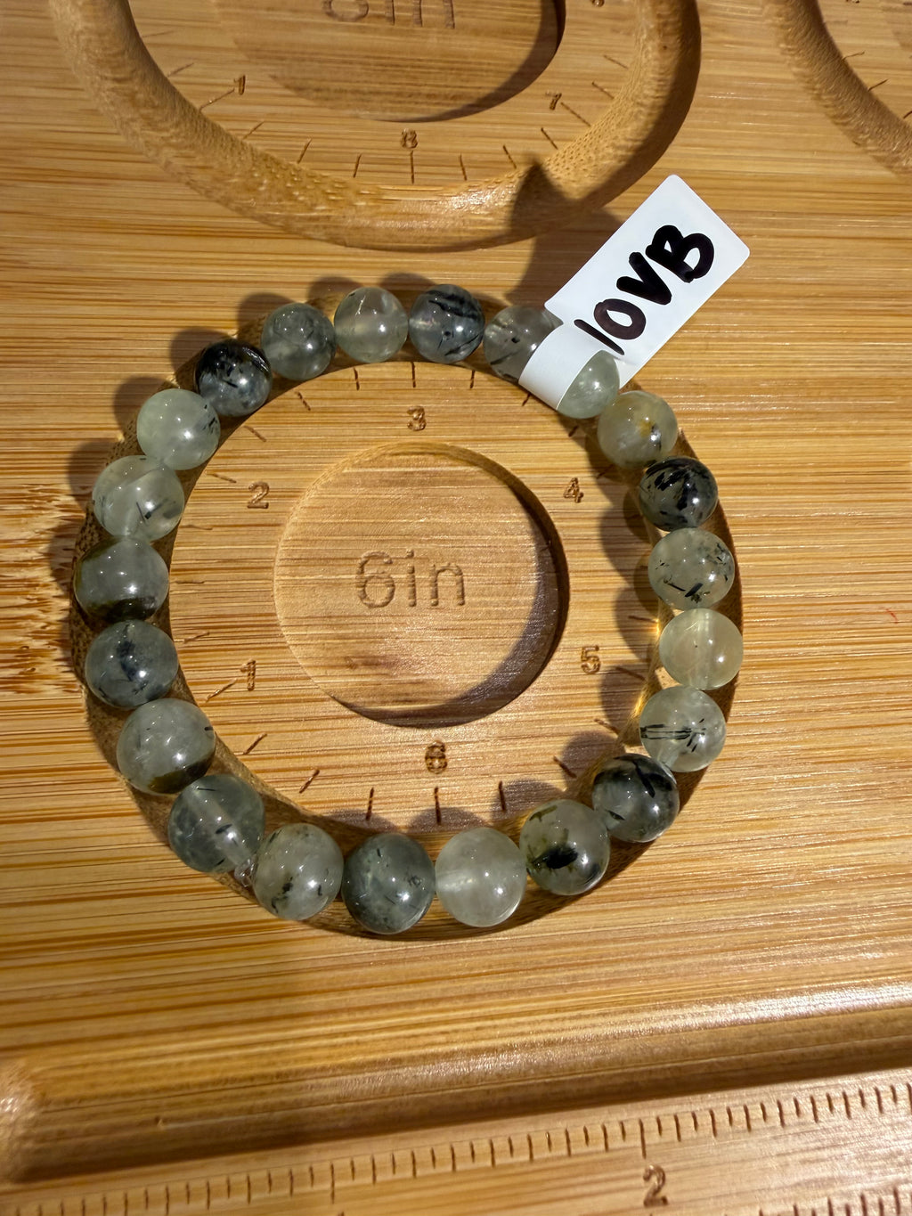 Prehnite 6 inch beaded stretchy bracelet