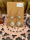 Amazonite beaded dangle earrings
