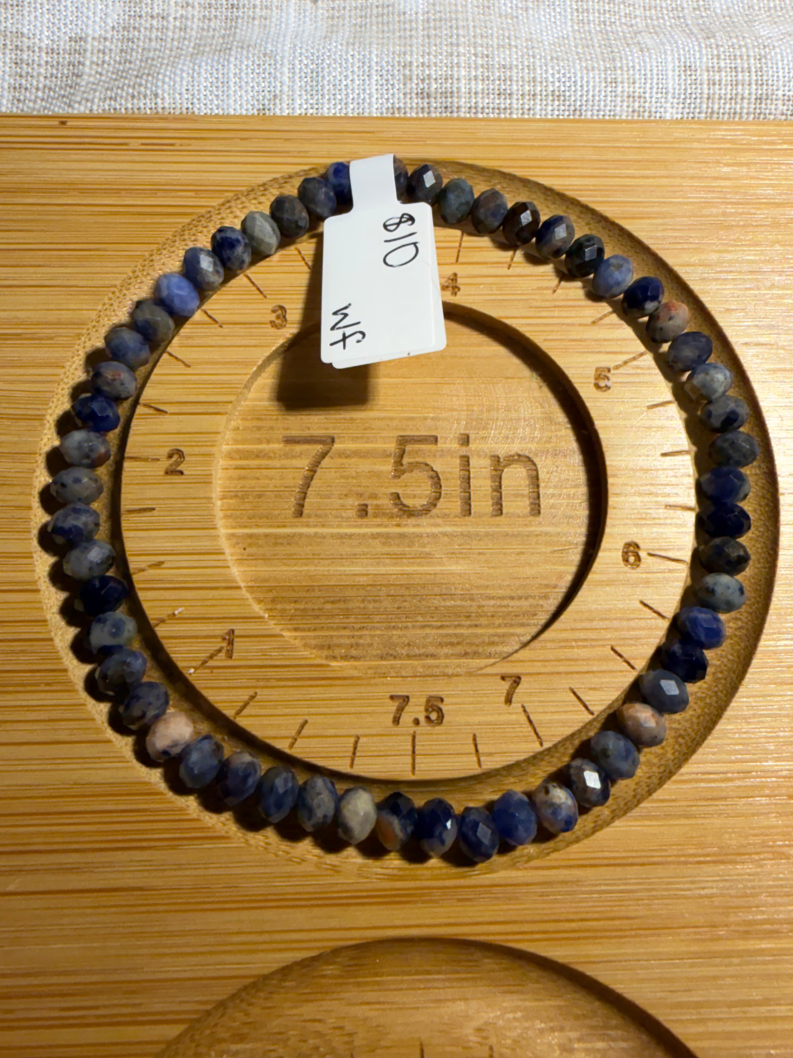 Faceted Sodalite 7.5 inch stretchy bracelet