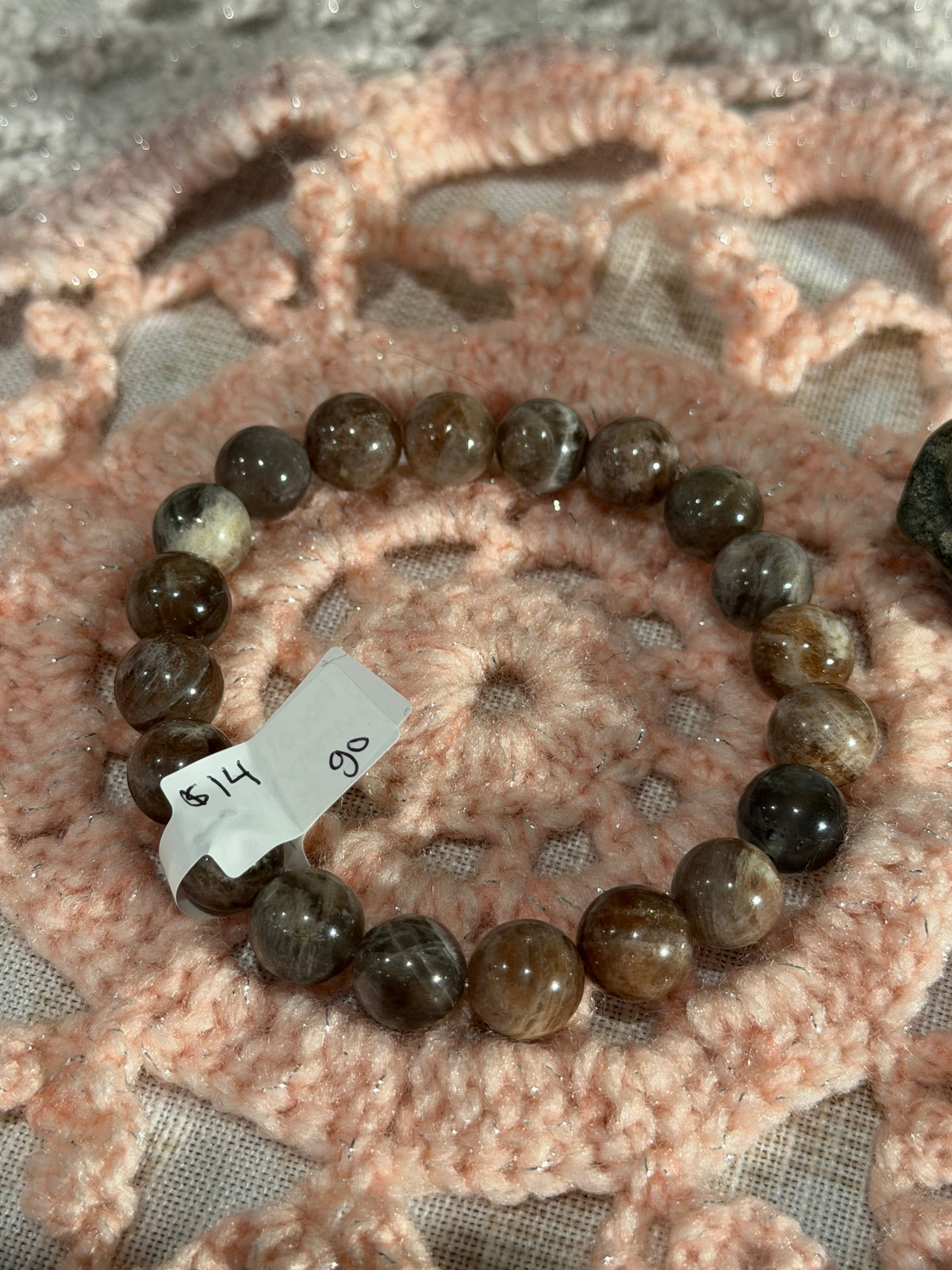 Chocolate Sunstone 6.75 inch stretchy bracelet