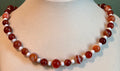 Carnelian, banded Carnelian & Howlite beaded necklace