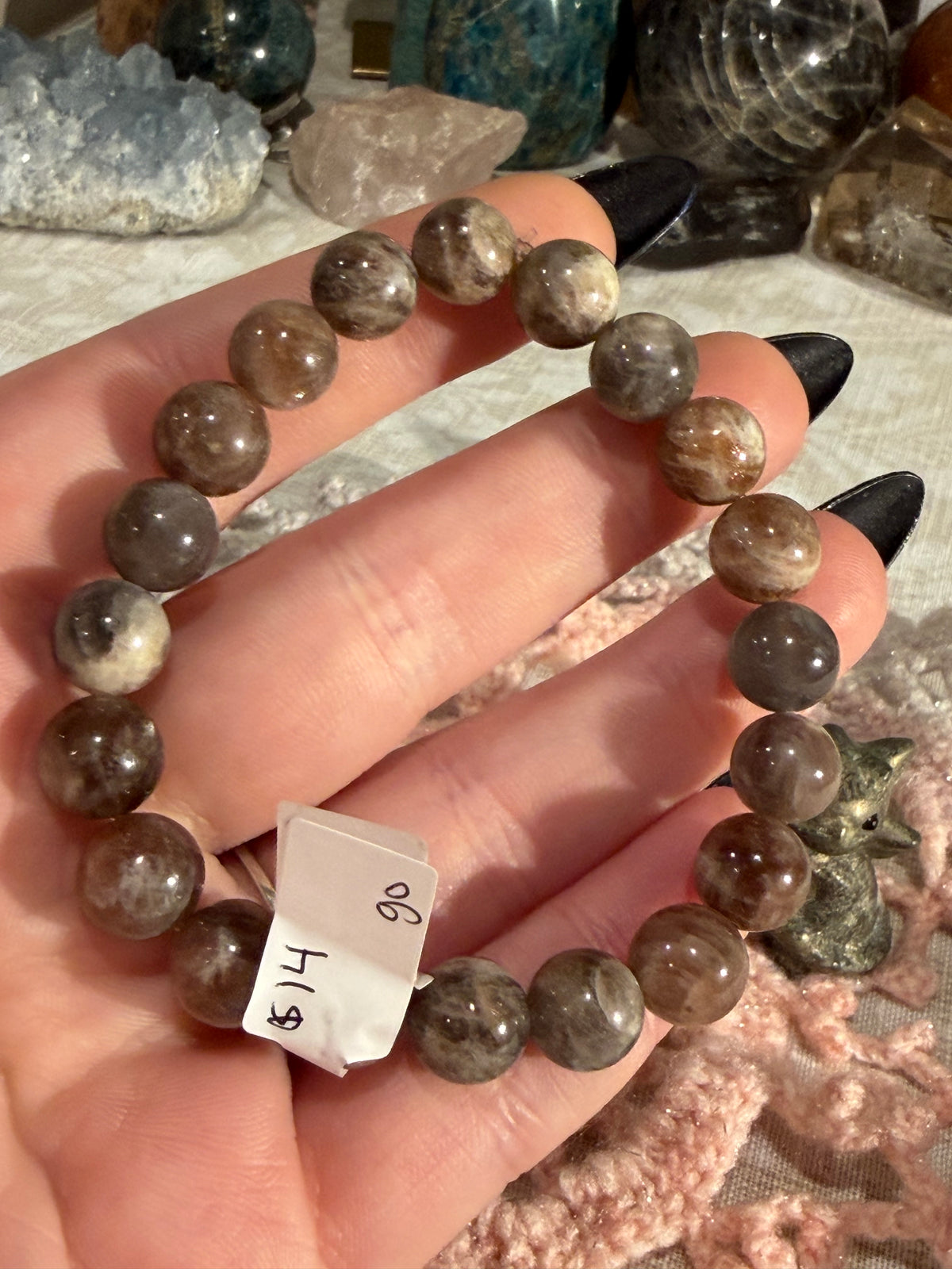 Chocolate Sunstone 6.75 inch stretchy bracelet