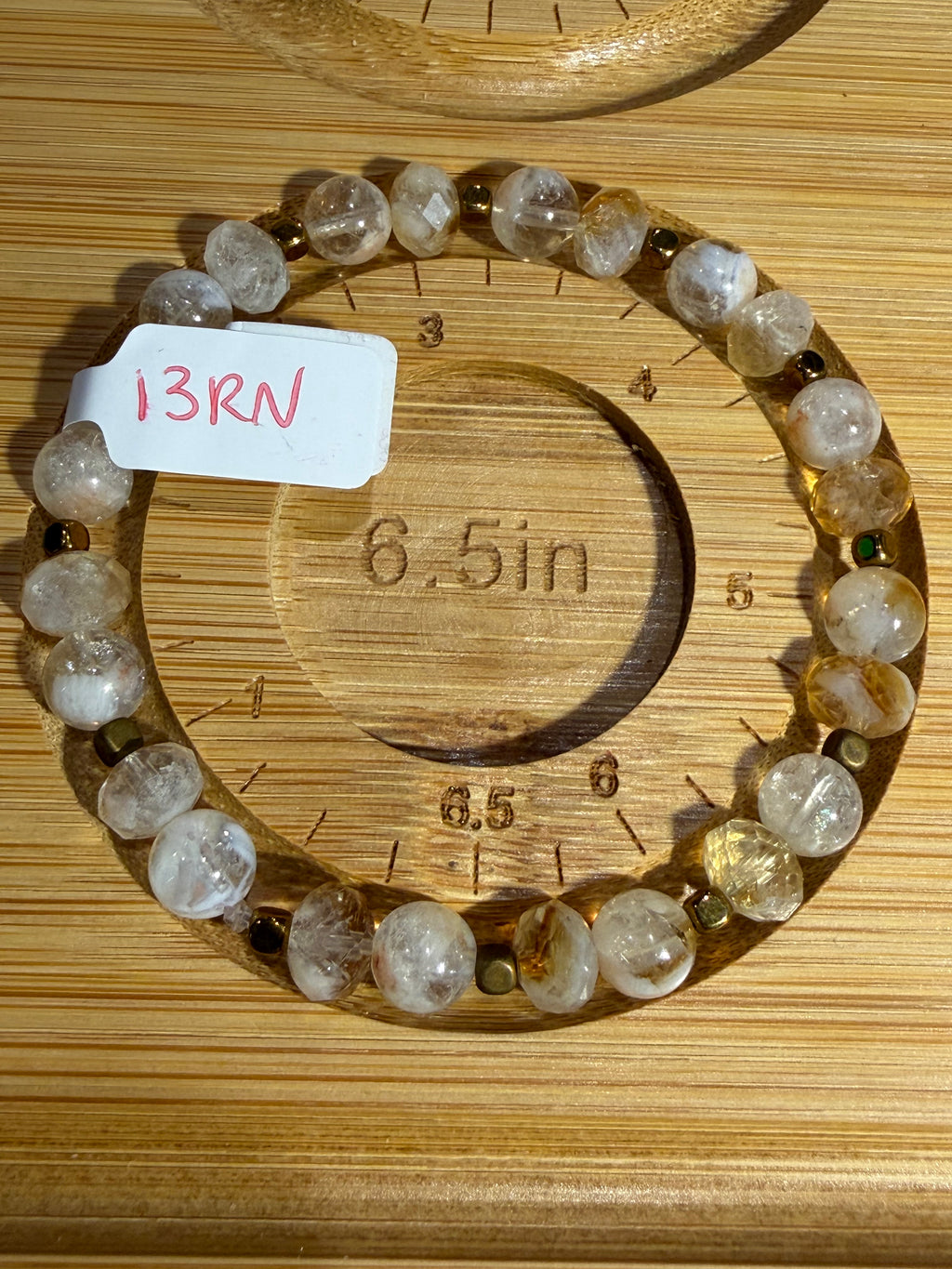 Citrine 6.5 inch beaded stretchy bracelet