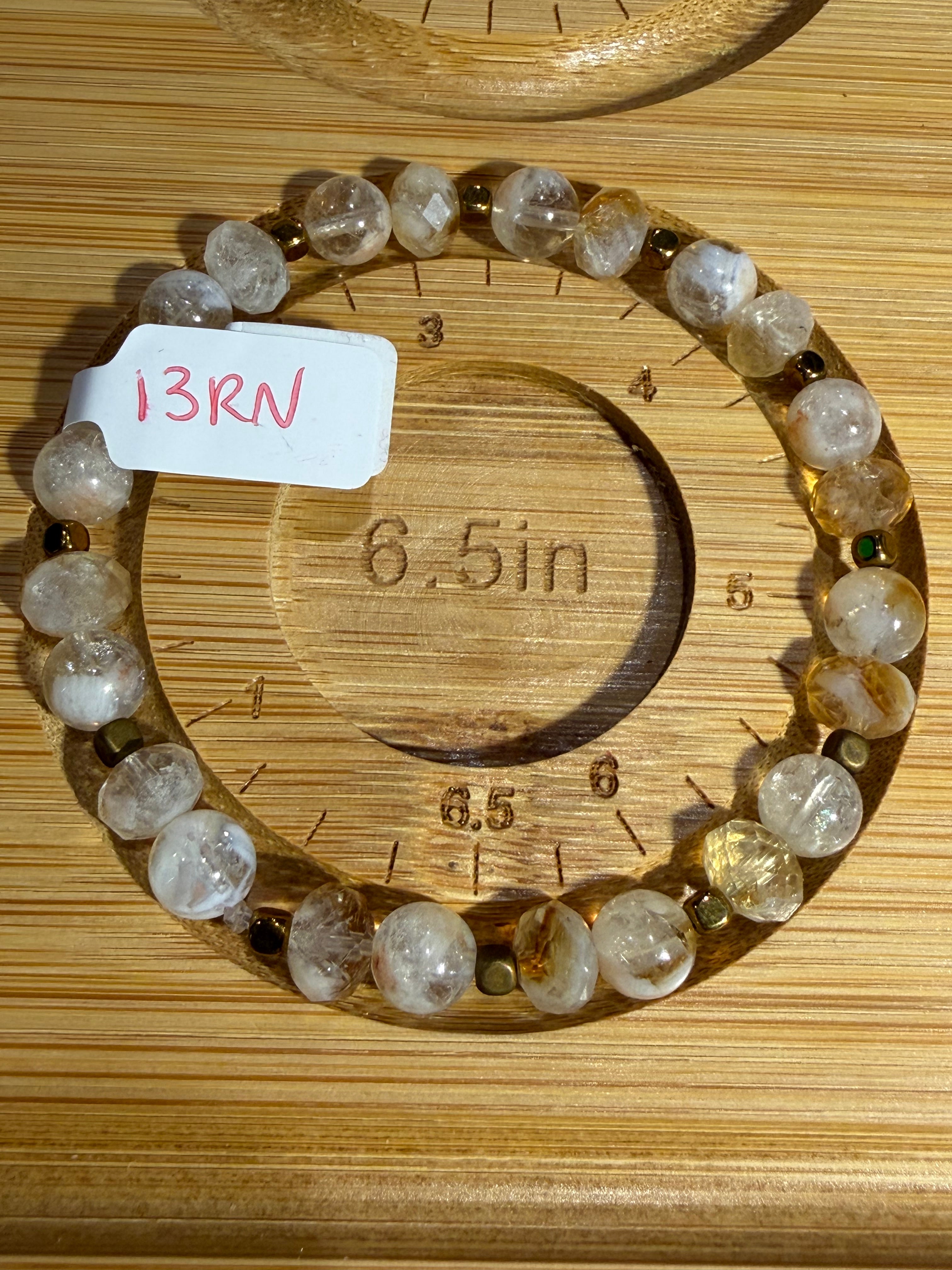 Citrine 6.5 inch beaded stretchy bracelet