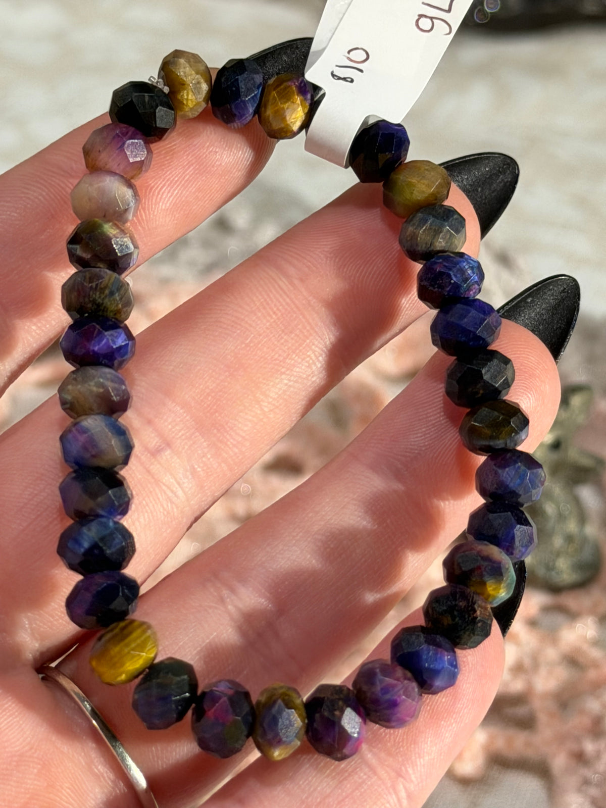 Galaxy dyed Tiger's Eye 6.5 inch stretchy bracelet