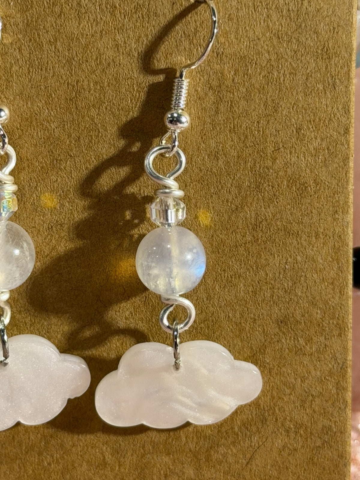 Moonstone & Cloud dangle earrings (B)