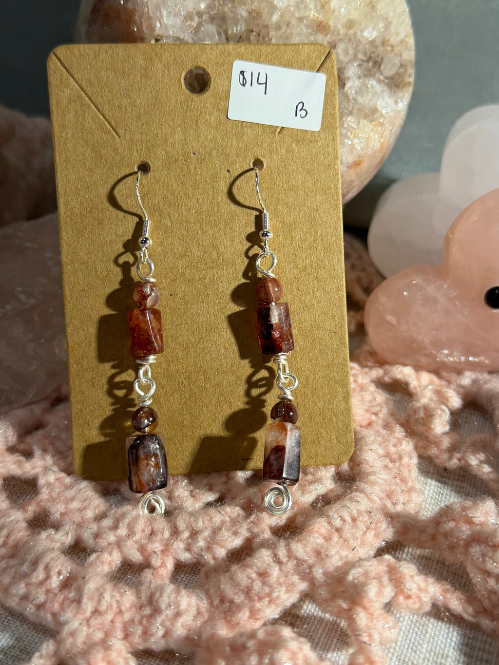 Fire Quartz dangly earrings