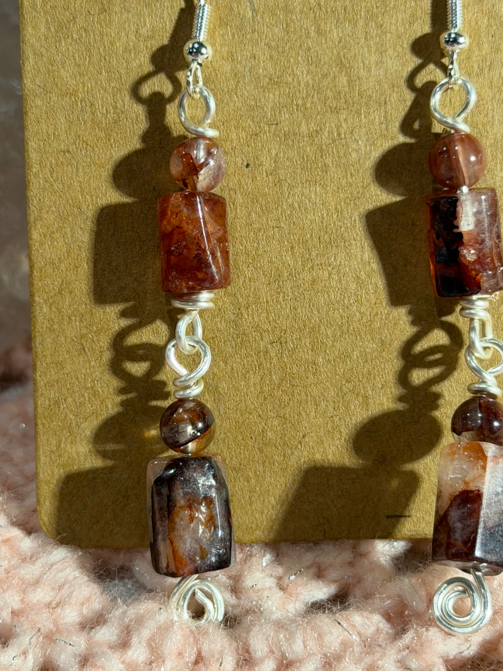Fire Quartz dangly earrings