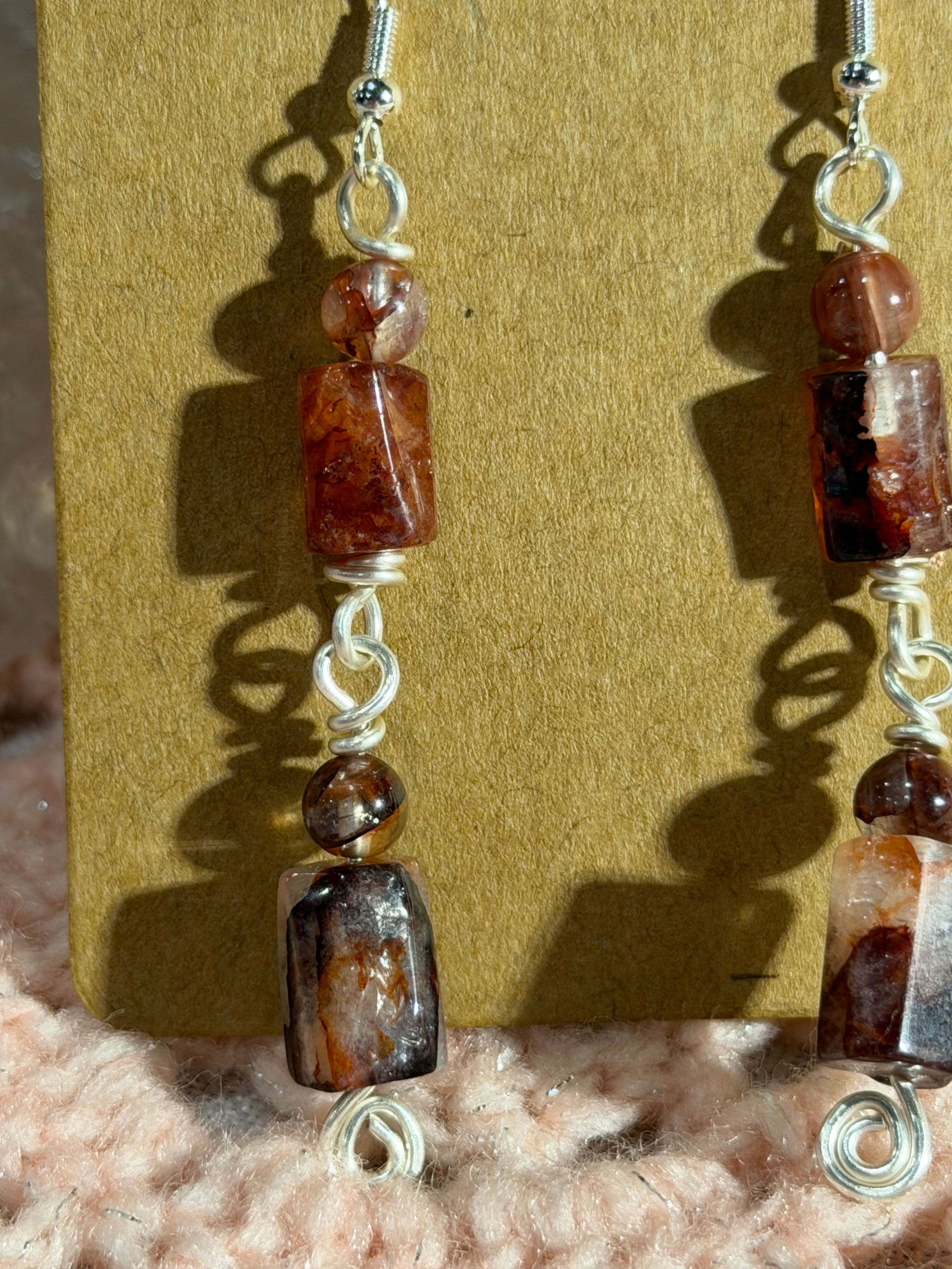 Fire Quartz dangly earrings