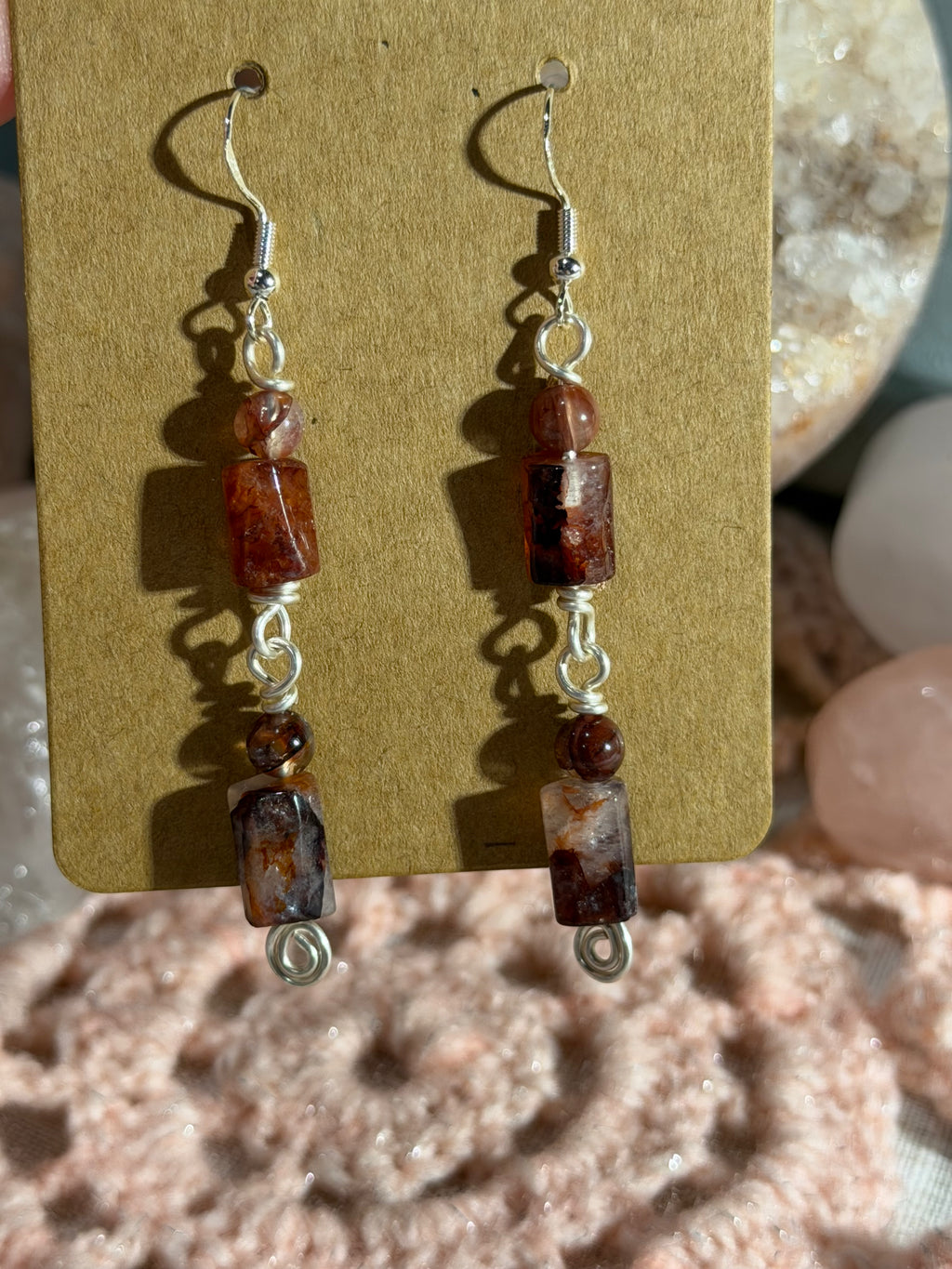 Fire Quartz dangly earrings
