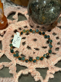 Moss Agate 5.5-inch copper wire-wrapped bracelet